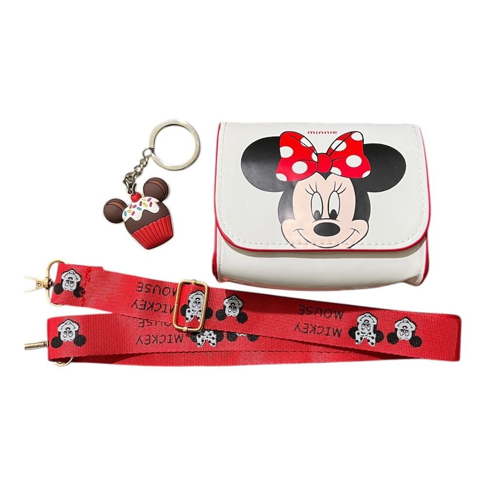 NEW Kids Minnie Crossbody Bag with Strap & Keychain - Picture 4 of 4